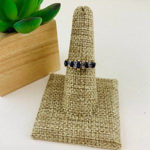 14K Gold Sapphire & Diamond ring